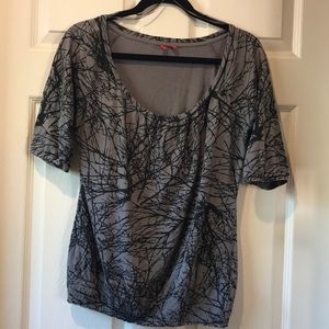 Esprit knit gray shirt with elastic waist ¾ sleeve